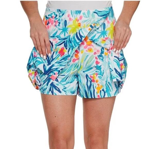 Lilly Pulitzer Marii Envelope 14" Skort in Serene Blue Tippy Top Size 0 Like New - Picture 2 of 9